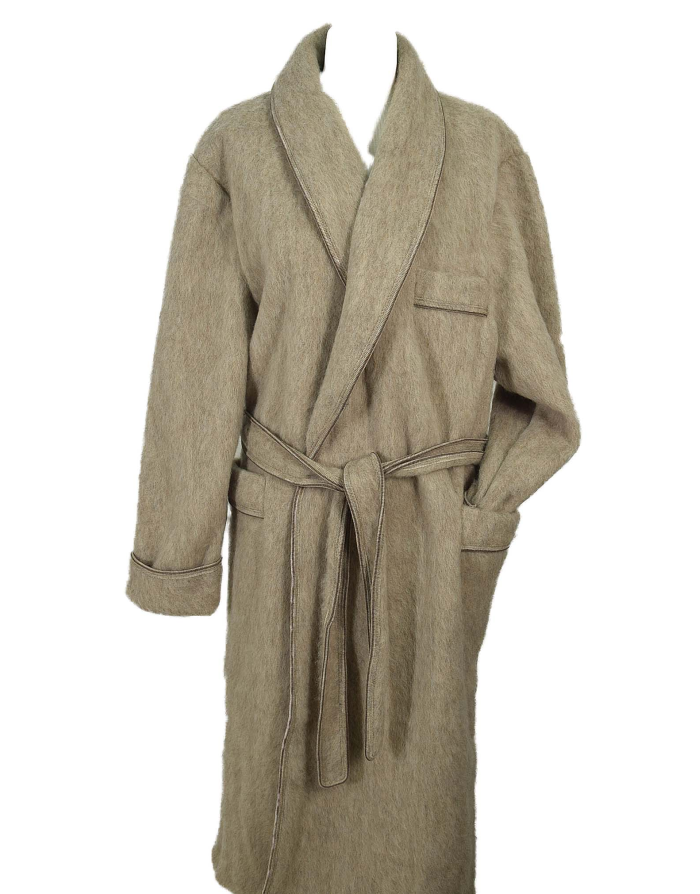 Robe de chambre homme laine des Pyrénées galon fantaisie