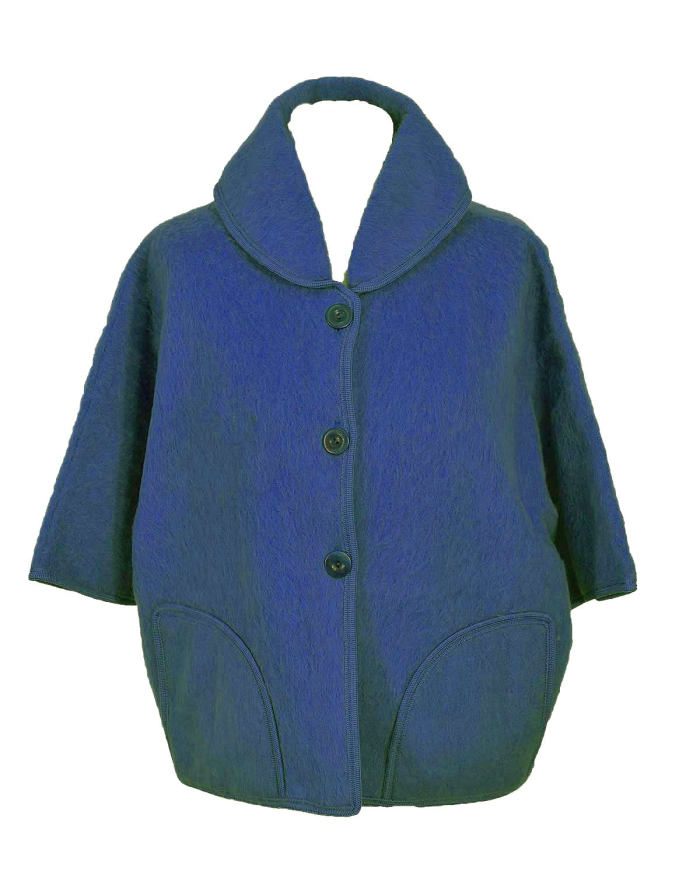 Poncho veste laine des Pyrénées océan