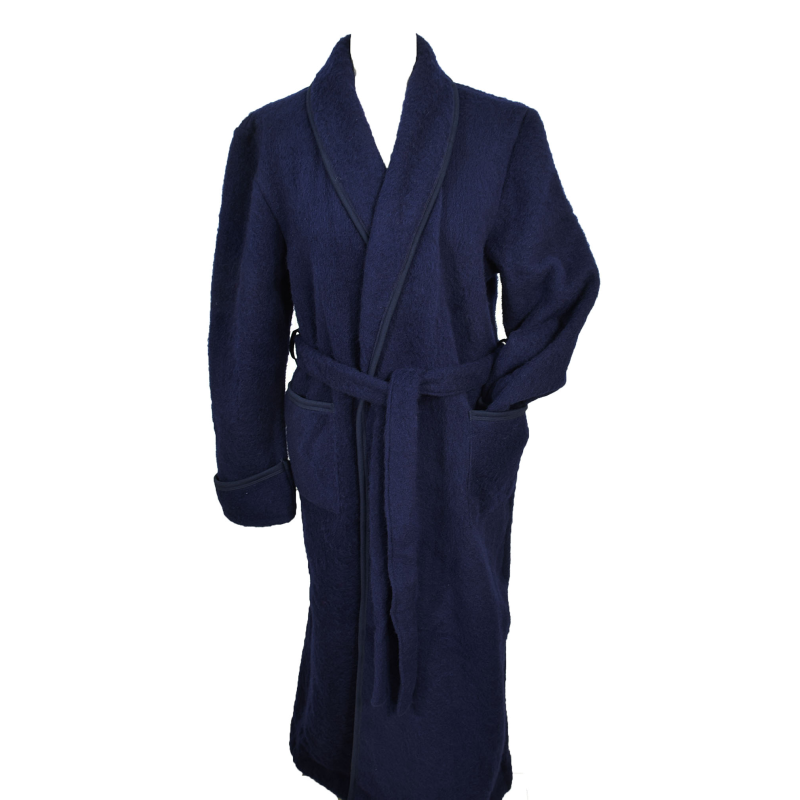 Robe de chambre homme laine des Pyrénées unie marine