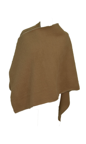 Cape poncho laine des Pyrénées camel