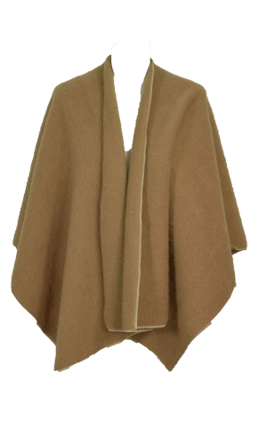 Cape poncho laine des Pyrénées camel