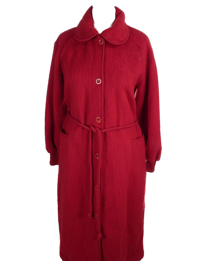 robe de chambre laine rouge pour femme par Val d Arizes