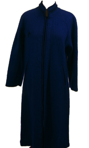 Robe d'hotesse zippée laine des Pyrénées bleu marine