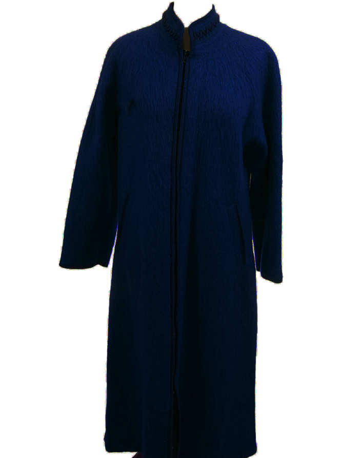 Robe d'hotesse zippée laine des Pyrénées bleu marine