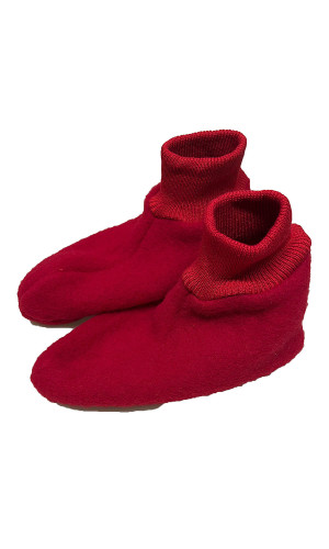 chaussons laine des Pyrénées rouge pour homme et femme