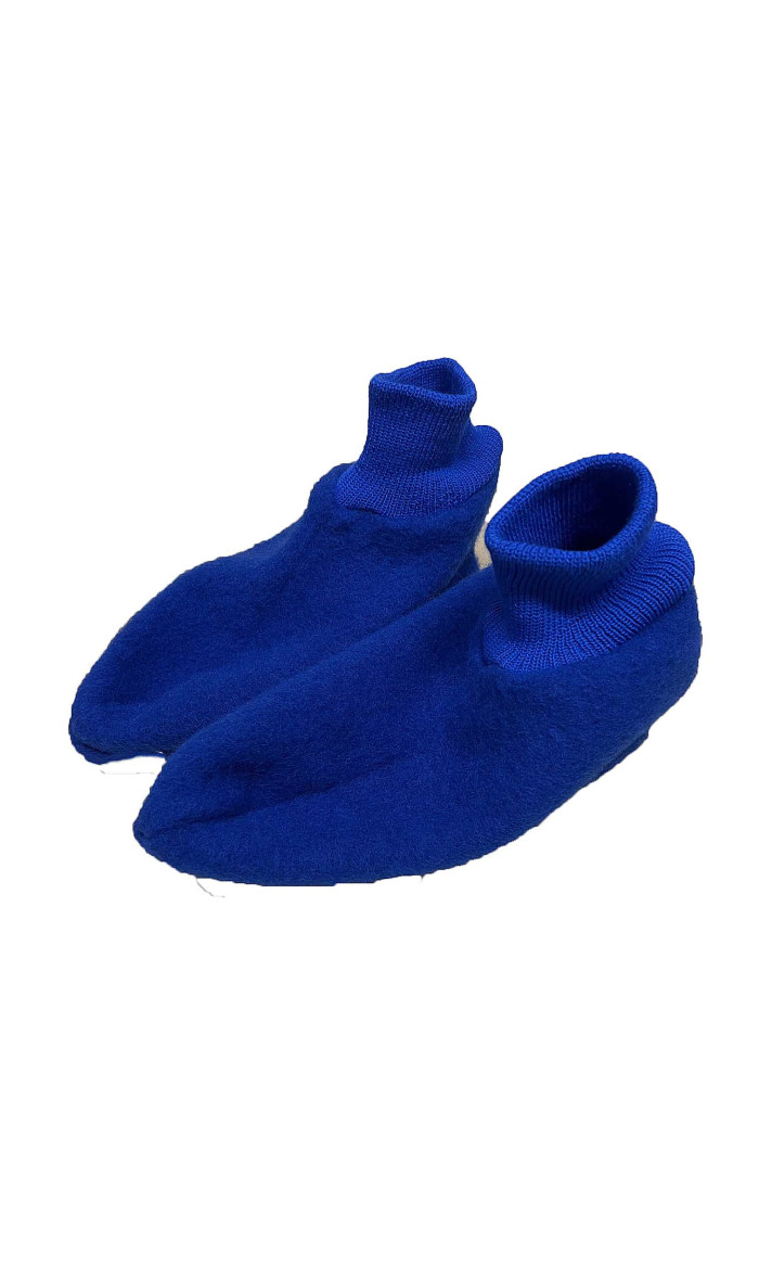 chaussons laine des Pyrénées bleu roi en stock