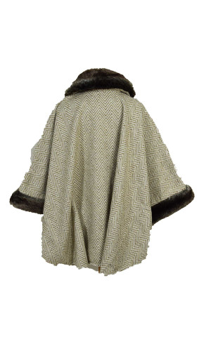 poncho manteau tweel ecru fabriqué en France