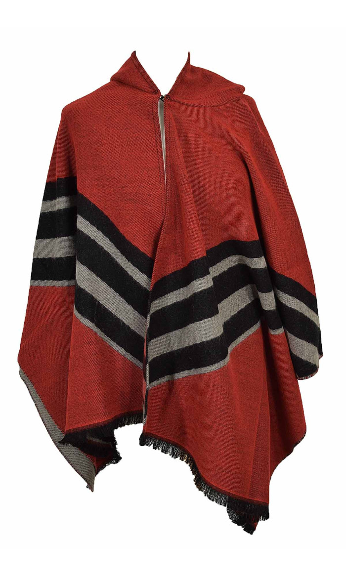 poncho acrylique rouge pour femme disponible