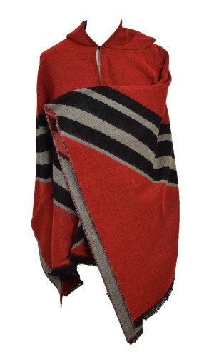 poncho acrylique rouge pour femme disponible