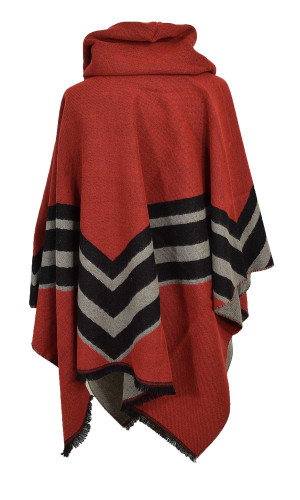 poncho acrylique rouge pour femme disponible