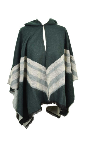 poncho laine et acrylique vert pour femme en stock