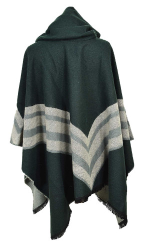 poncho laine et acrylique vert pour femme en stock