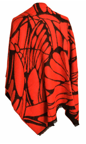 cape reversible rouge et noire pour femme