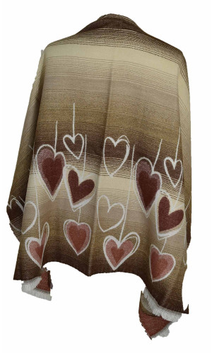 cape poncho beige avec des coeurs en stock