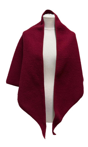 chale laine des Pyrénées rouge pour femme en stock